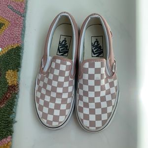 Checkered slip on vans